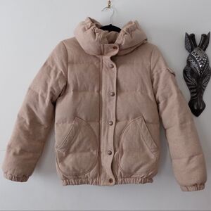 FELISSIMO Cozy Puffer Jacket in Light Taupe，Size S